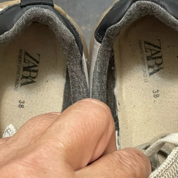 Zara Womens retro running fashion sneakers Size 38 US 71/2 24.5 Cm gray/black - Picture 6 of 8